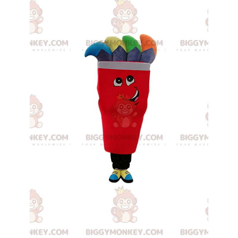 BIGGYMONKEY™ mascot costume of red character with gray and