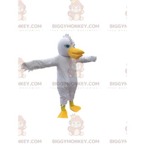 Kostým maskota BIGGYMONKEY™ bílého ptáka se zábavným hřebenem a