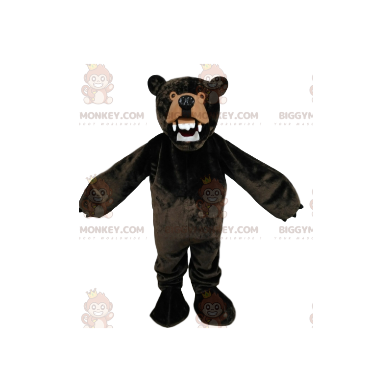 Costume de mascotte BIGGYMONKEY™ d'ours brun très en colère.