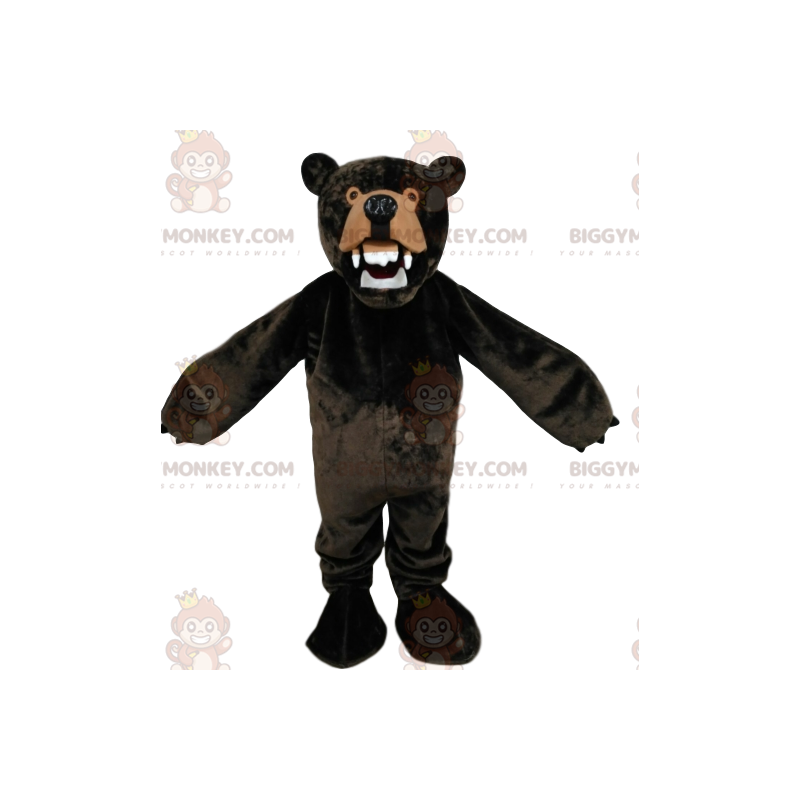 Very Angry Brown Bear BIGGYMONKEY™ maskottiasu. ruskea karhu