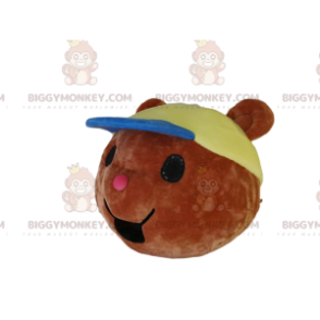 Brown Bear Cub BIGGYMONKEY™ Mascot Costume Head, with Cap –