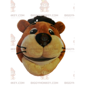 Tiger BIGGYMONKEY™ Mascot Costume Head With Big Smile –