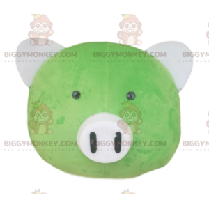 BIGGYMONKEY™ Costume da mascotte Testa di maiale verde con muso