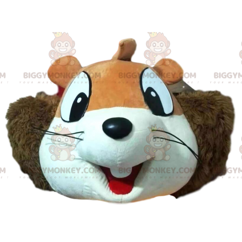 Squirrel BIGGYMONKEY™ maskotti-asun pää ja leveä virne -
