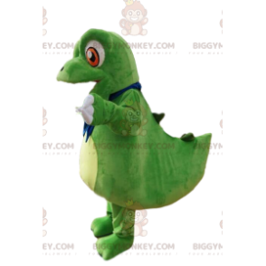 BIGGYMONKEY™ maskotkostume Lille grøn dinosaur med store orange