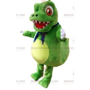 Kostium maskotki BIGGYMONKEY™ Mały zielony dinozaur z dużymi