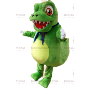 Traje de mascote BIGGYMONKEY™ pequeno dinossauro verde com