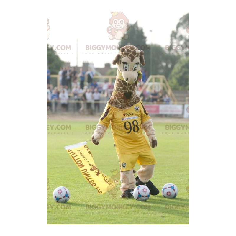 Costume de mascotte BIGGYMONKEY™ de girafe en tenue de sport
