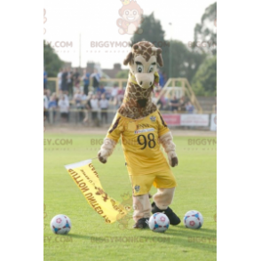 Giraffe BIGGYMONKEY™ maskotdräkt i gula sportkläder -