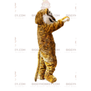 Traje de mascote Tiger BIGGYMONKEY™ com juba branca e focinho