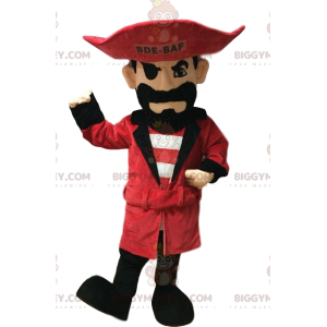 Disfraz de mascota pirata BIGGYMONKEY™ con sombrero rojo y