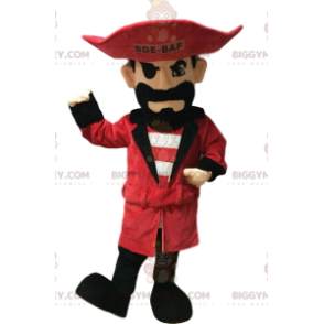 Disfraz de mascota pirata BIGGYMONKEY™ con sombrero rojo y