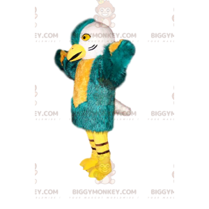 Traje de mascote de pássaro BIGGYMONKEY™ com linda plumagem