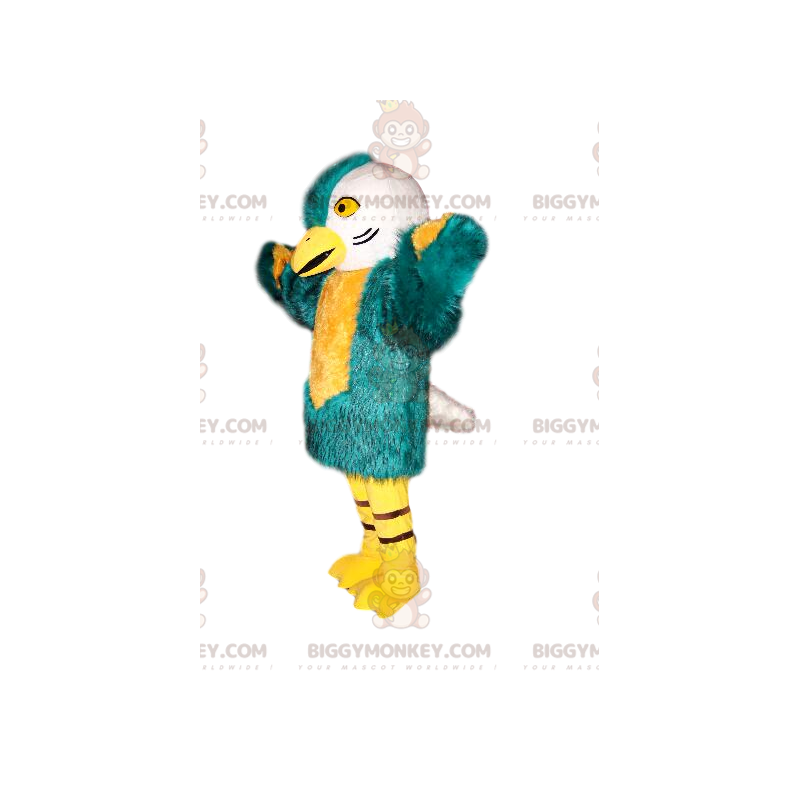 Kostium maskotka ptak BIGGYMONKEY™ z pięknym niebiesko-zielonym
