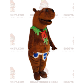 Kostým maskota Hippopotamus BIGGYMONKEY™ s listovým límcem a