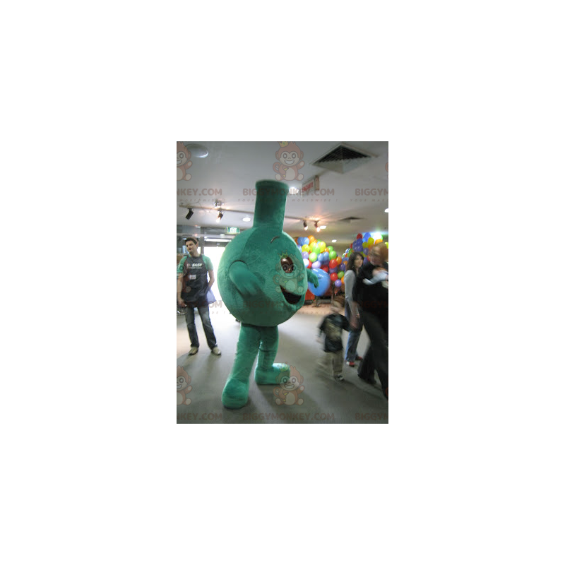 Traje de mascote BIGGYMONKEY™ verde sorridente gordo –