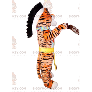 Costume da mascotte Tiger BIGGYMONKEY™ con costume da nativo