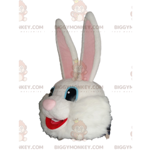 Tête de Costume de mascotte BIGGYMONKEY™ de lapin blanc très