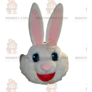 Very Happy White Rabbit BIGGYMONKEY™ Mascot Costume Head –