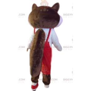 Costume de mascotte BIGGYMONKEY™ d'écureuil marron et blanc