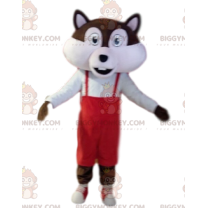 BIGGYMONKEY™ Costume da mascotte Scoiattolo marrone e bianco