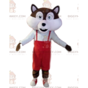 BIGGYMONKEY™ Costume da mascotte Scoiattolo marrone e bianco