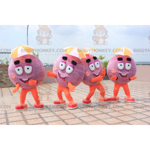 4 BIGGYMONKEY's mascotte paarse en oranje taartsteentjes -