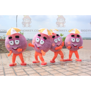 4 BIGGYMONKEY's mascotte paarse en oranje taartsteentjes -