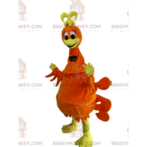 BIGGYMONKEY™ Maskottchenkostüm Verrücktes orangefarbenes Küken