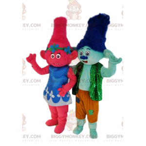 Dúo de disfraces de mascota BIGGYMONKEY™ ogro fucsia y azul -