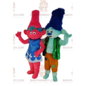 Dúo de disfraces de mascota BIGGYMONKEY™ ogro fucsia y azul -