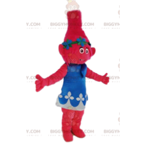 Traje de mascote BIGGYMONKEY™ Fuchsia Little Ogress com vestido
