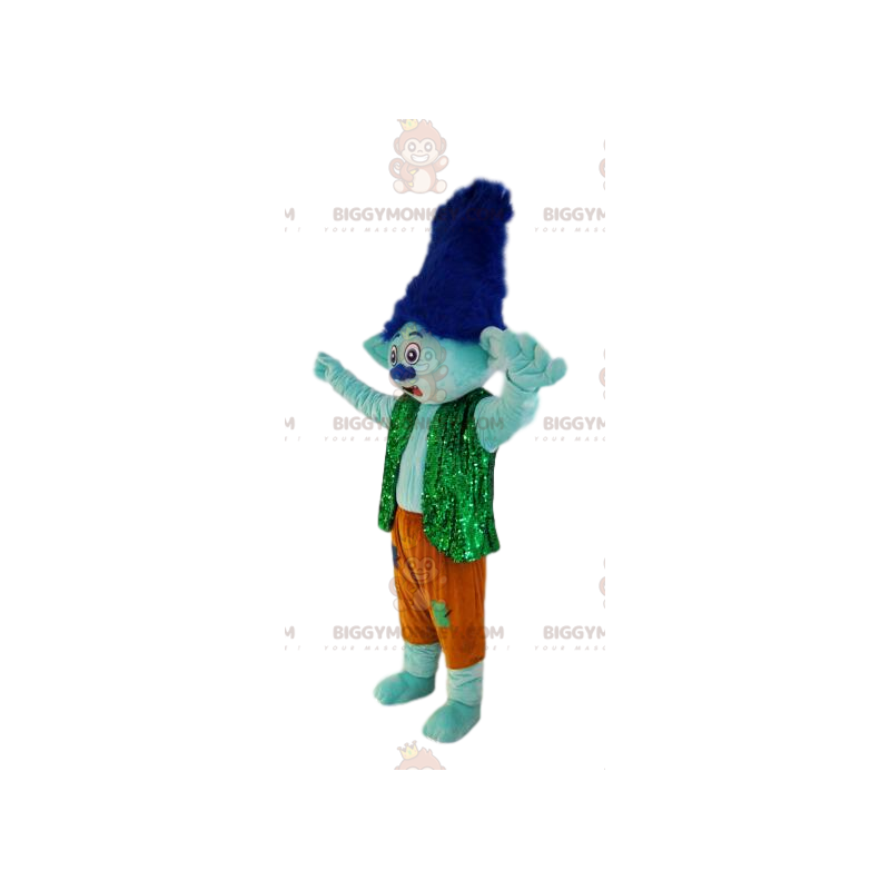 BIGGYMONKEY™ Little Ogre Mascot-dräkt med gula byxor och grön