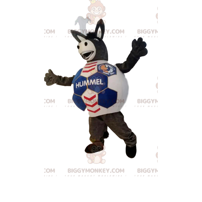 Kostium maskotki BIGGYMONKEY™ Brązowy osioł z ciałem piłki