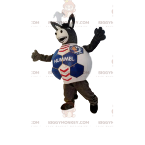 BIGGYMONKEY™ Μασκότ Κοστούμι Καφέ Γάιδαρος με σώμα μπάλας