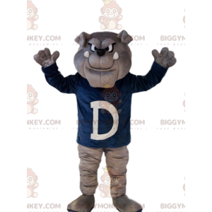 BIGGYMONKEY™ Disfraz de mascota de bulldog gris de aspecto