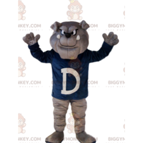 BIGGYMONKEY™ Costume da mascotte Bulldog grigio dall'aspetto