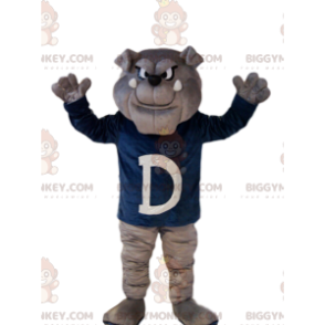 BIGGYMONKEY™ Grausames graues Bulldoggen-Maskottchen-Kostüm mit