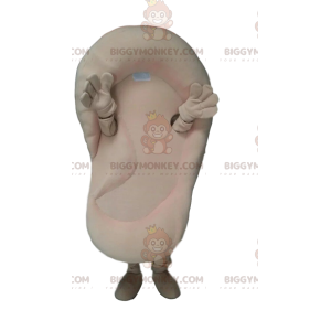 Costume de mascotte BIGGYMONKEY™ de grande oreille crème.