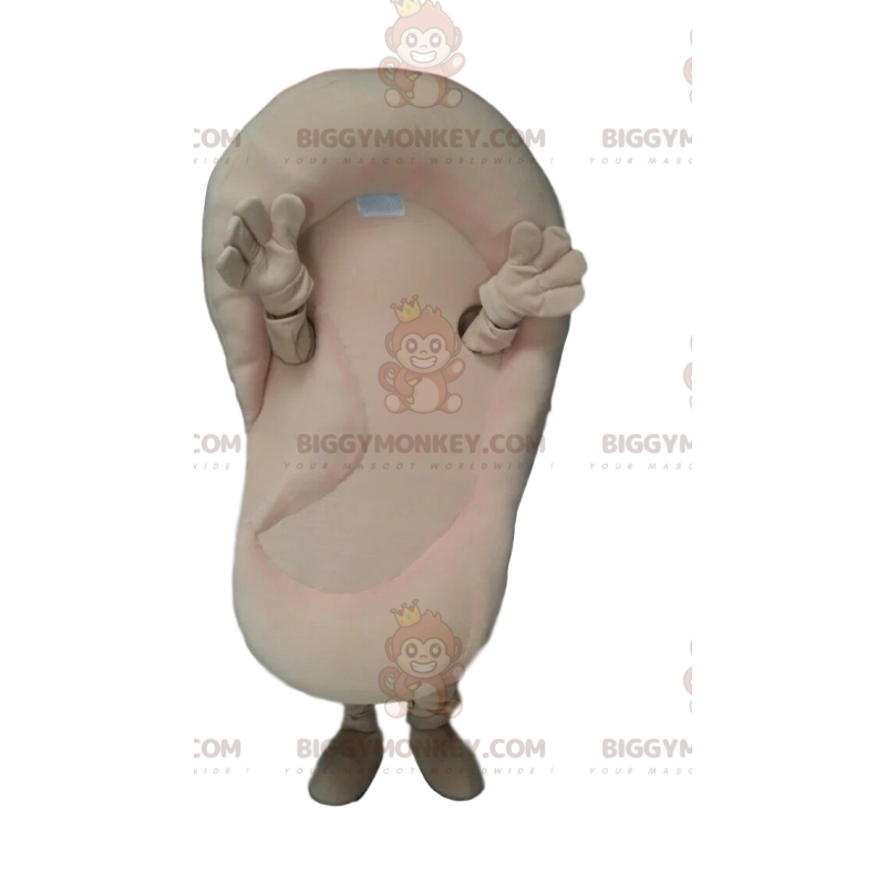 Costume de mascotte BIGGYMONKEY™ de grande oreille crème.