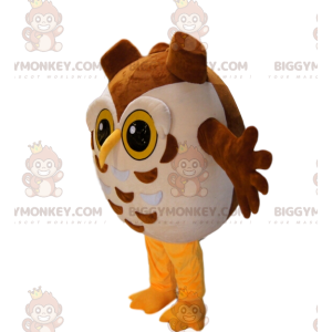 Costume da mascotte BIGGYMONKEY™ di gufi gialli e marroni a