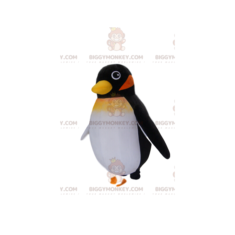 Costume de mascotte BIGGYMONKEY™ de petit pingouin noir.