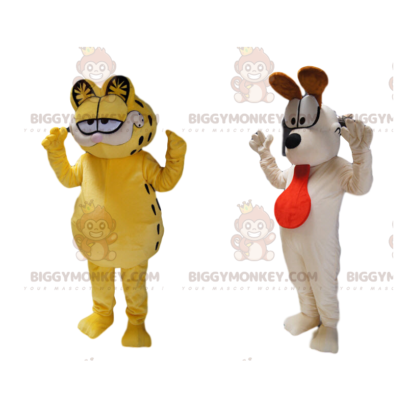 ¡Dúo de disfraces de mascota BIGGYMONKEY™ de Garfield y Odie el