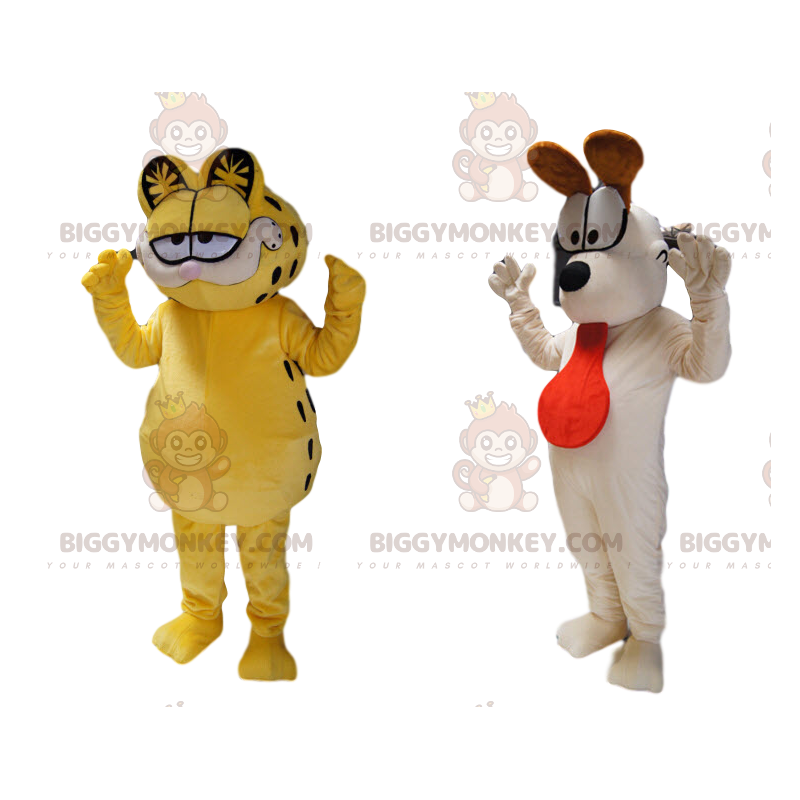 Kostýmní duo maskota BIGGYMONKEY™ Garfield a pes Odie! –