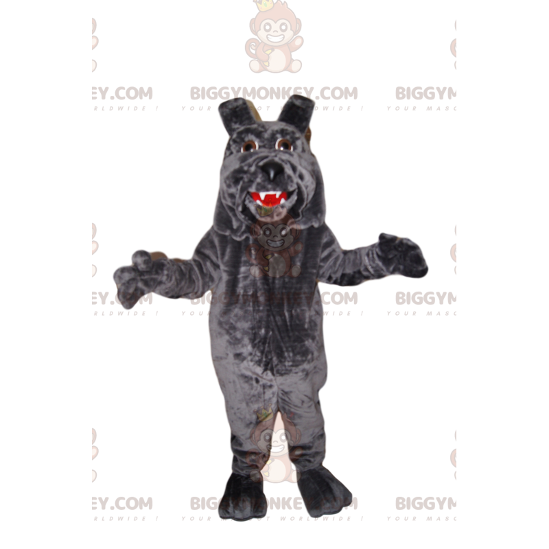 BIGGYMONKEY™ Μασκότ Κοστούμι Γκρίζο Σκυλί με μεγάλα χείλη -