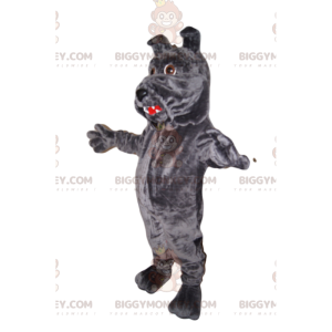 BIGGYMONKEY™ Mascot Costume Gray Dog With Big Lips –