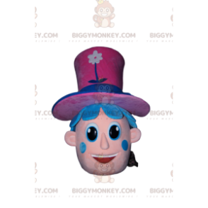 Κεφάλι κοστουμιών μασκότ χαρακτήρα BIGGYMONKEY™ με ροζ καπέλο -