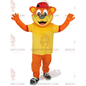 Disfraz de mascota Orange Bear BIGGYMONKEY™ con camiseta