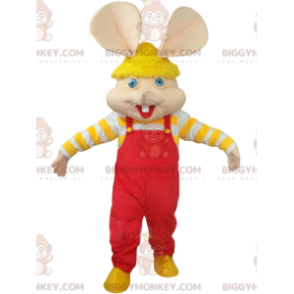 Costume de mascotte BIGGYMONKEY™ de souris avec une salopette