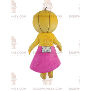 Melon BIGGYMONKEY™ maskotkostume med fuchsia nederdel -